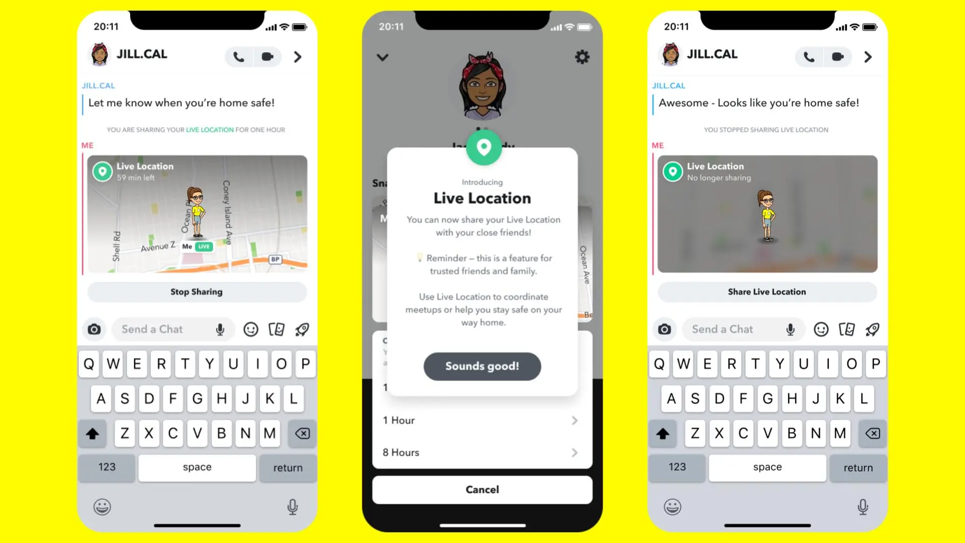 Snapchat location sharing