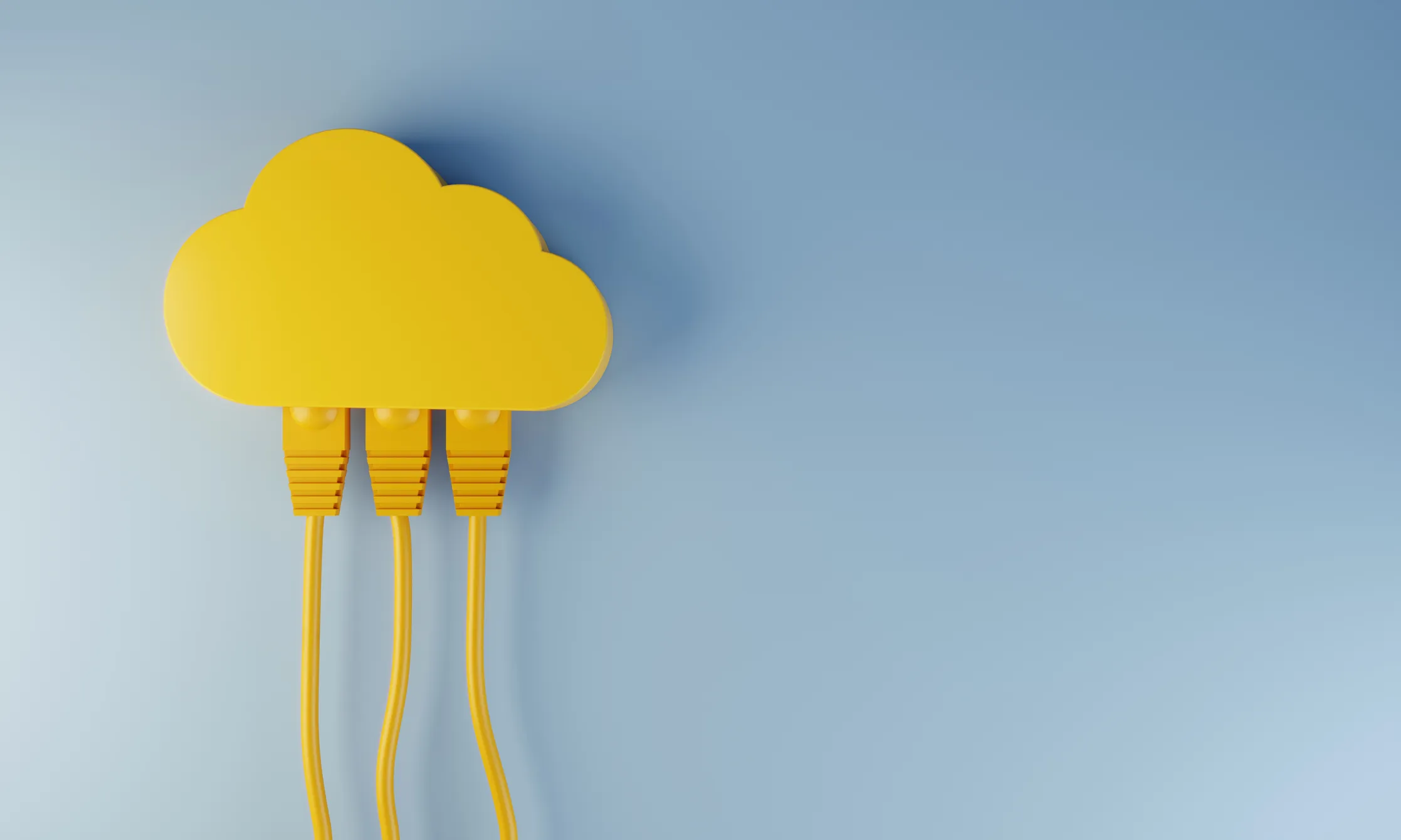 Network cables connected to cloud