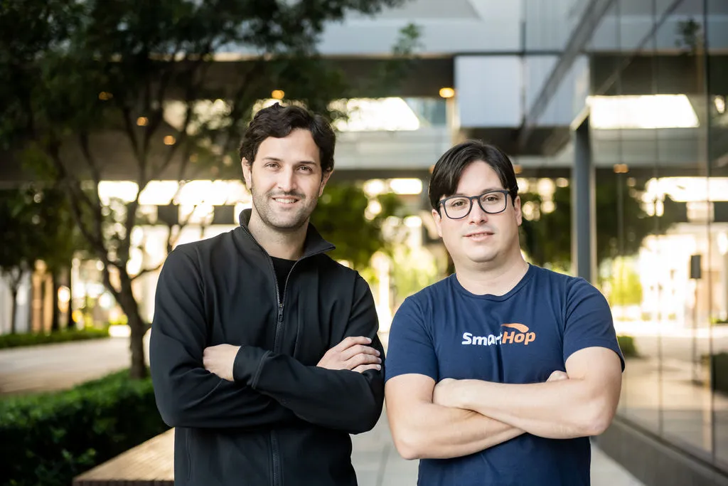 Guillermo Garcia (co-founder and CEO, on the left in both) and Miguel Sucre (co-founder and CTO, on the right w/ glasses)