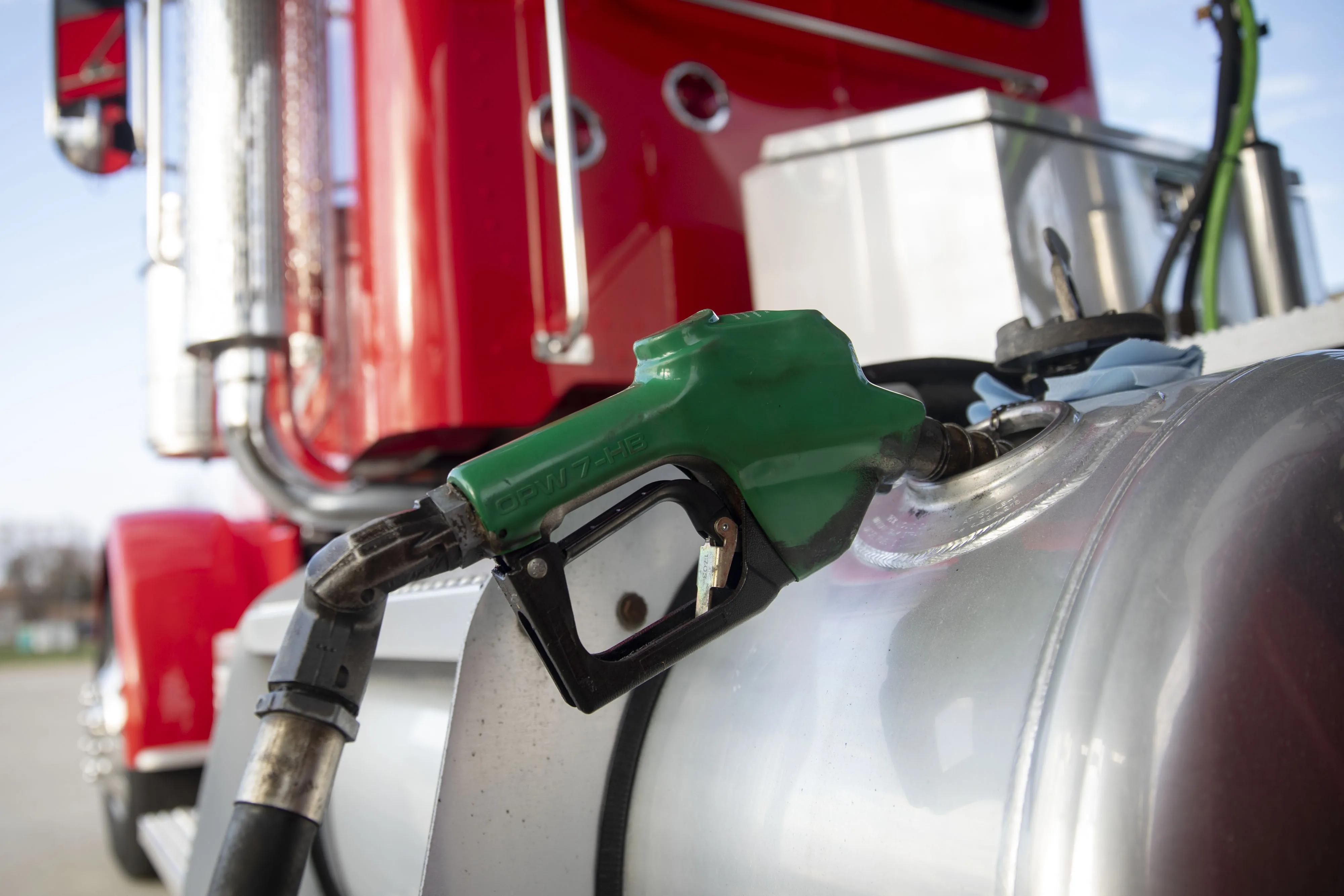 Image of fueling up a tanker truck in Illinois.