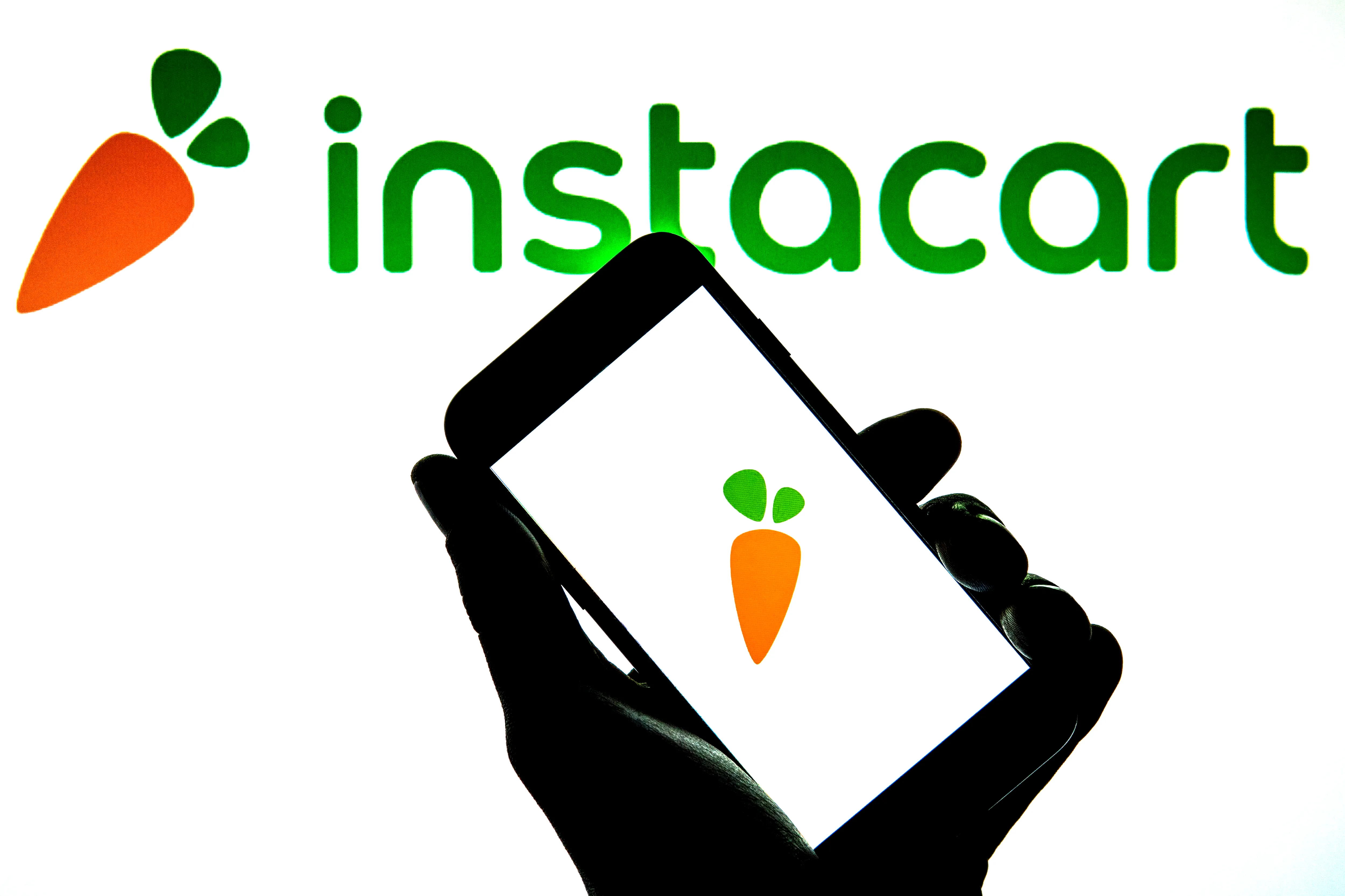 Instacart logo on a phone