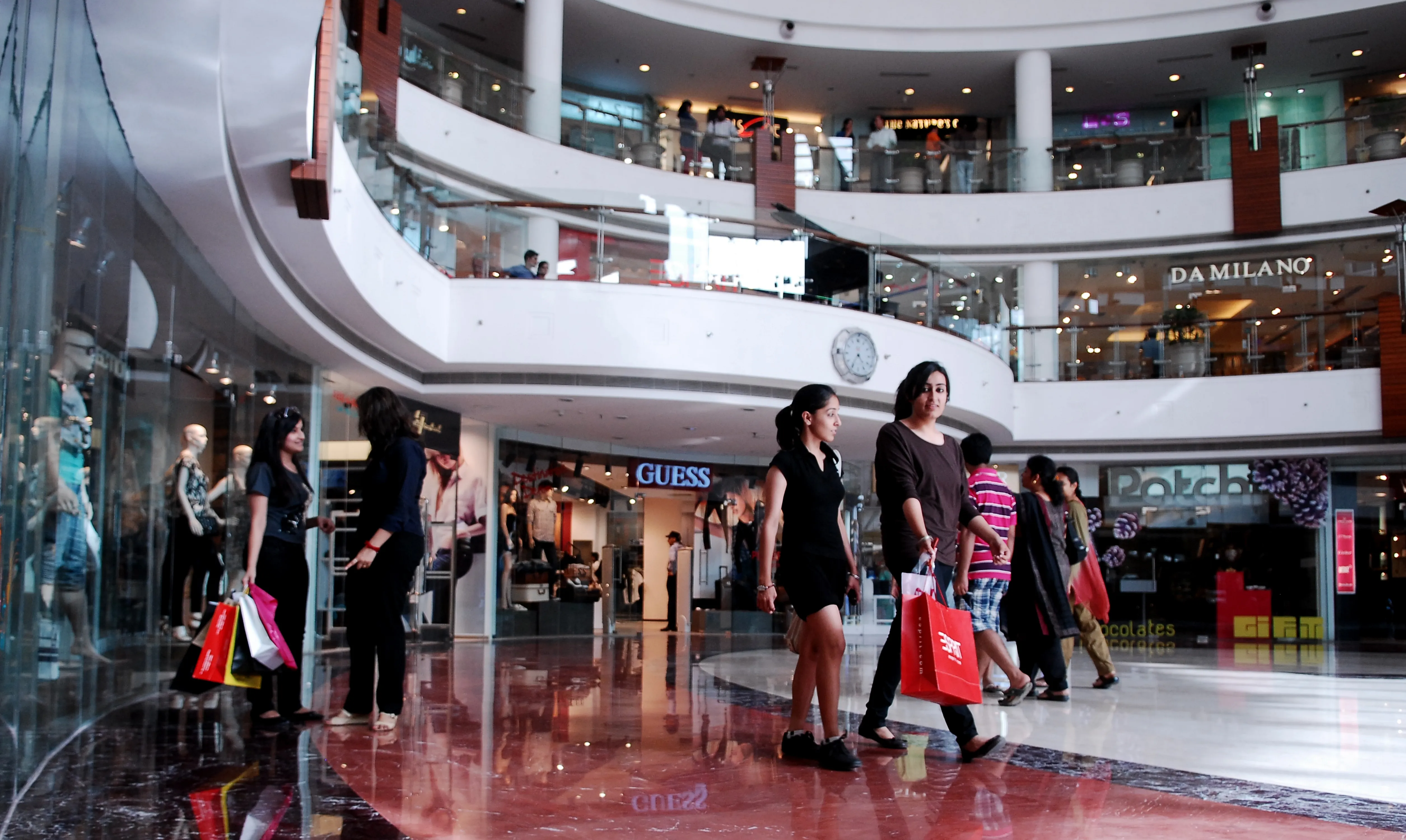 shoppers in a mall