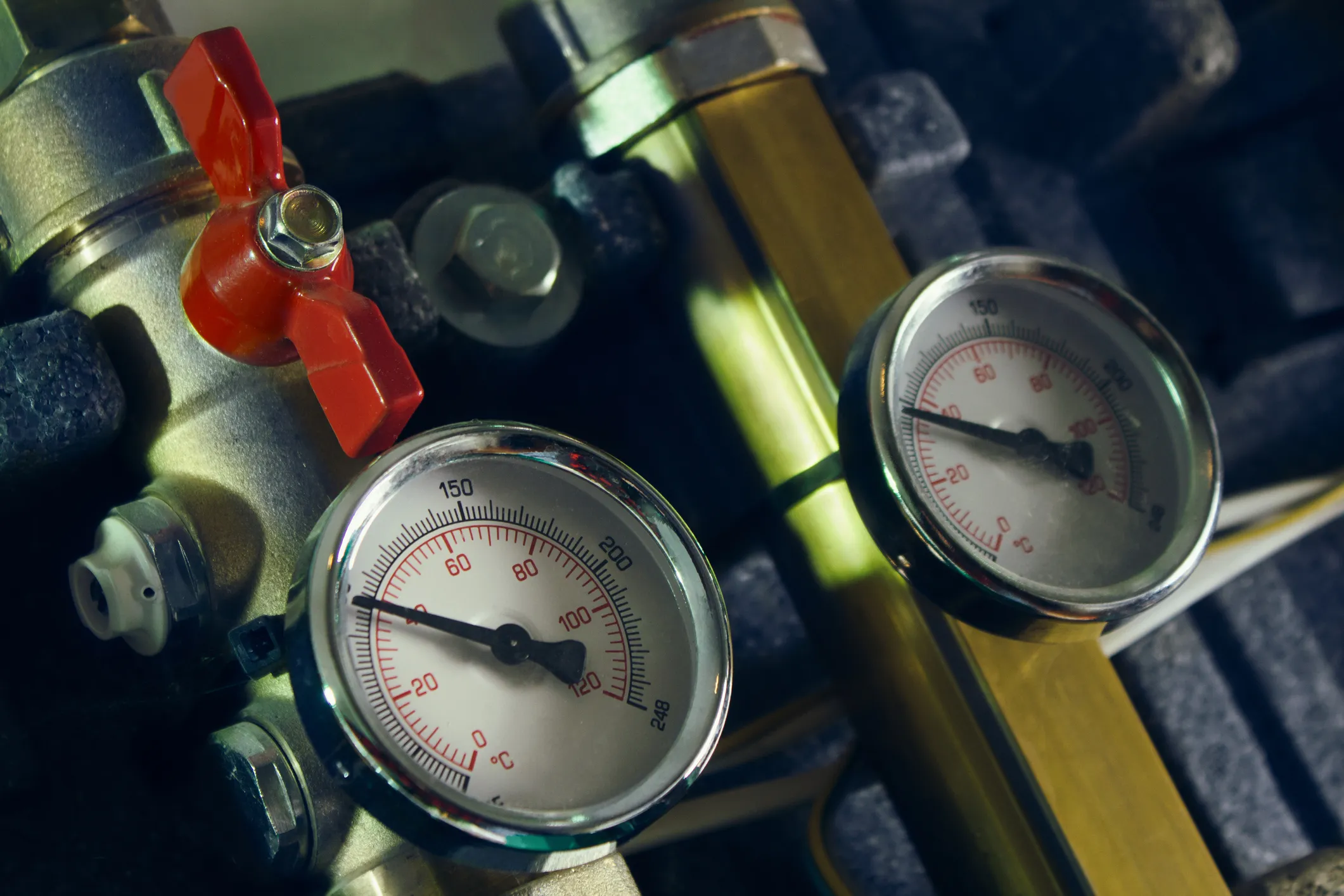 Pressure gauges down, but not pinned at zero.