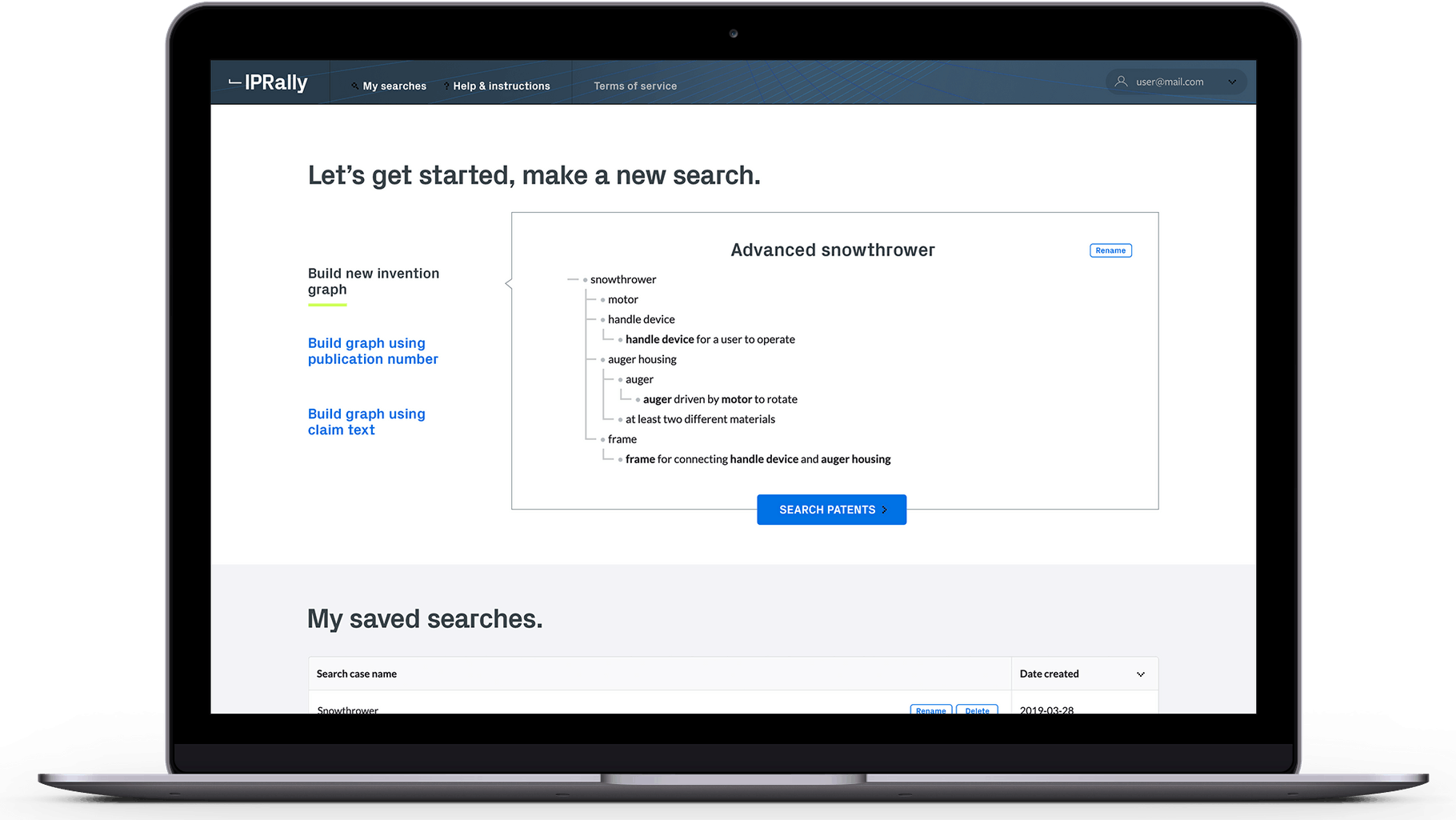 IPRally dashboard