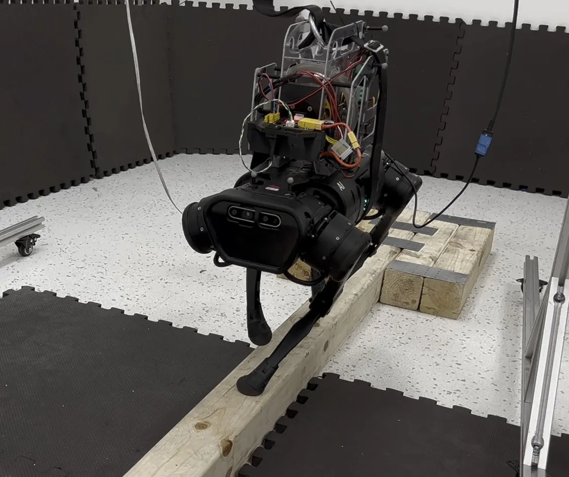 robot walking a on balance beam