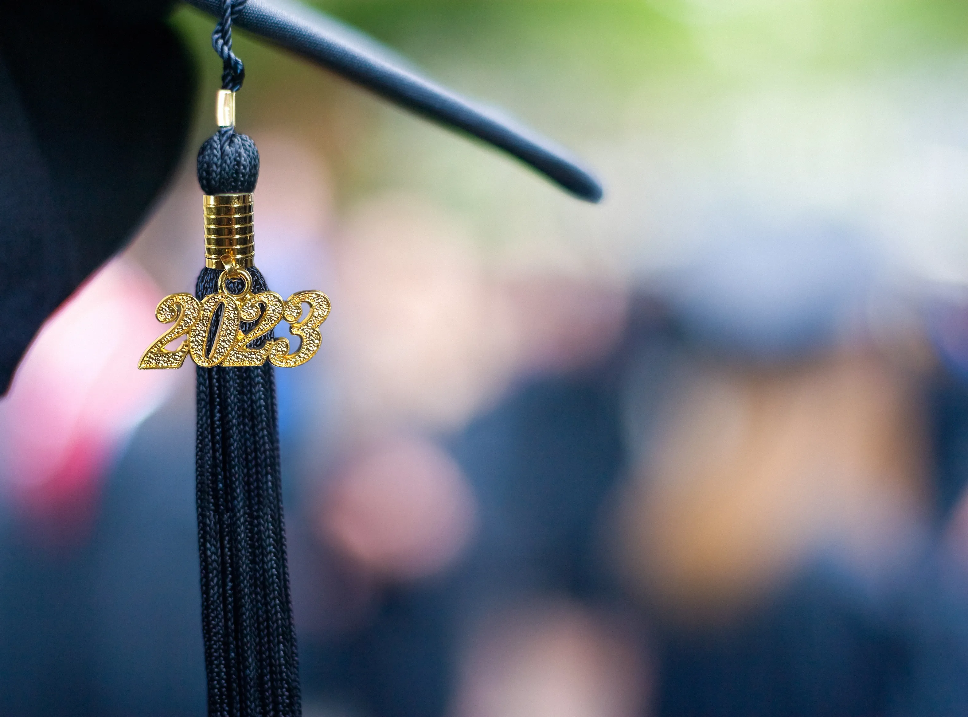 Closeup of a 2023 Graduation Tassel