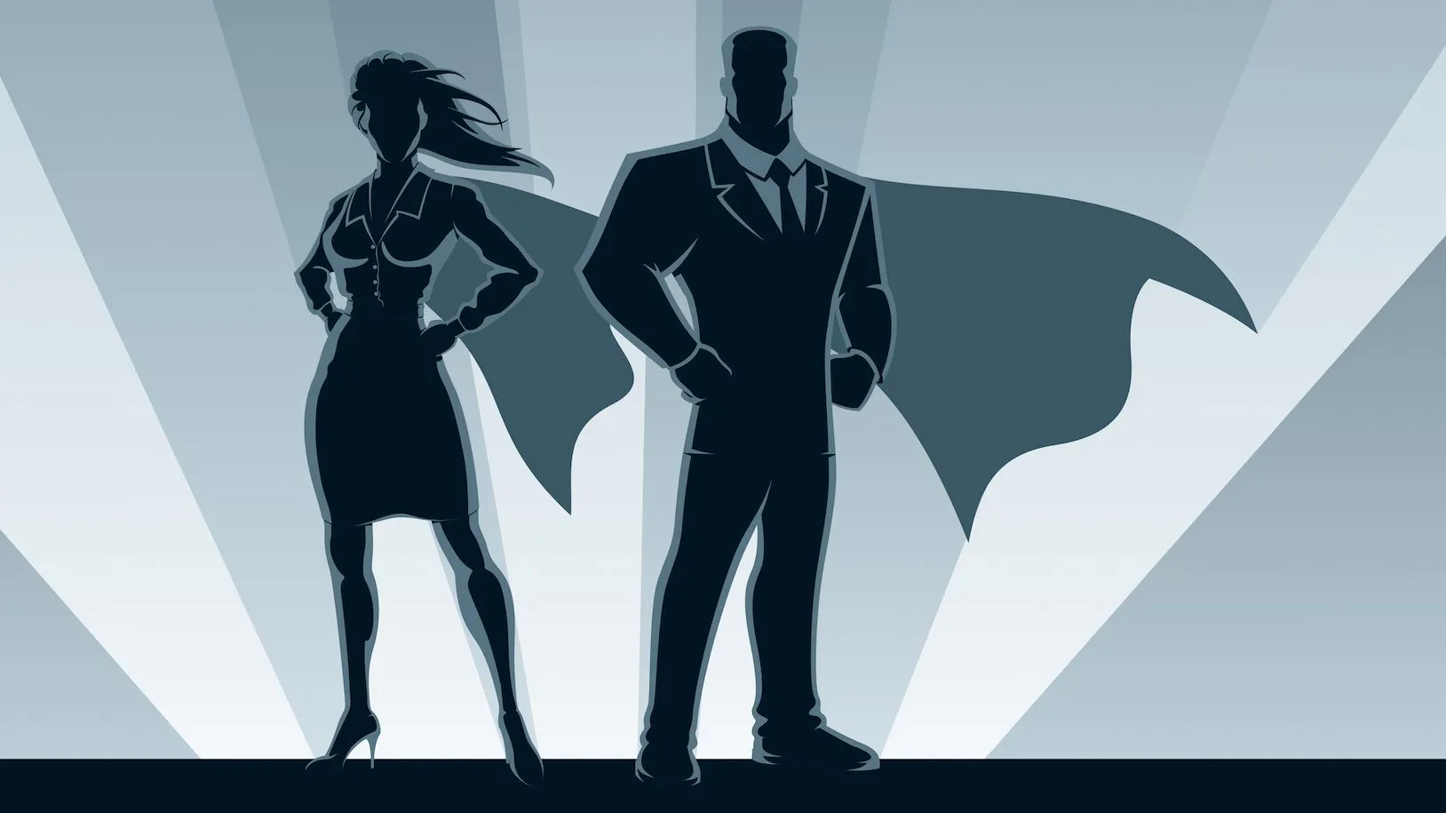 Superhero business people
