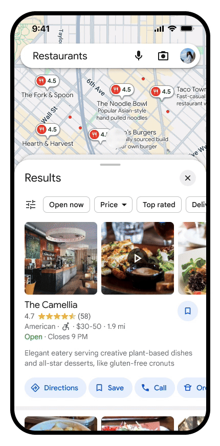 Google Maps AI highlights