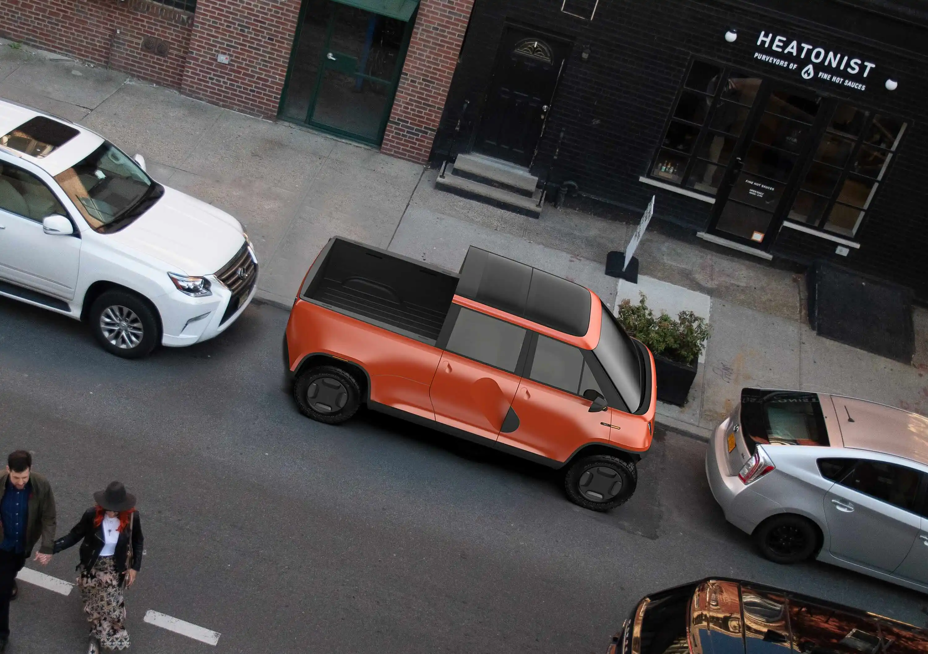 Telo Truck pictured on a city street.