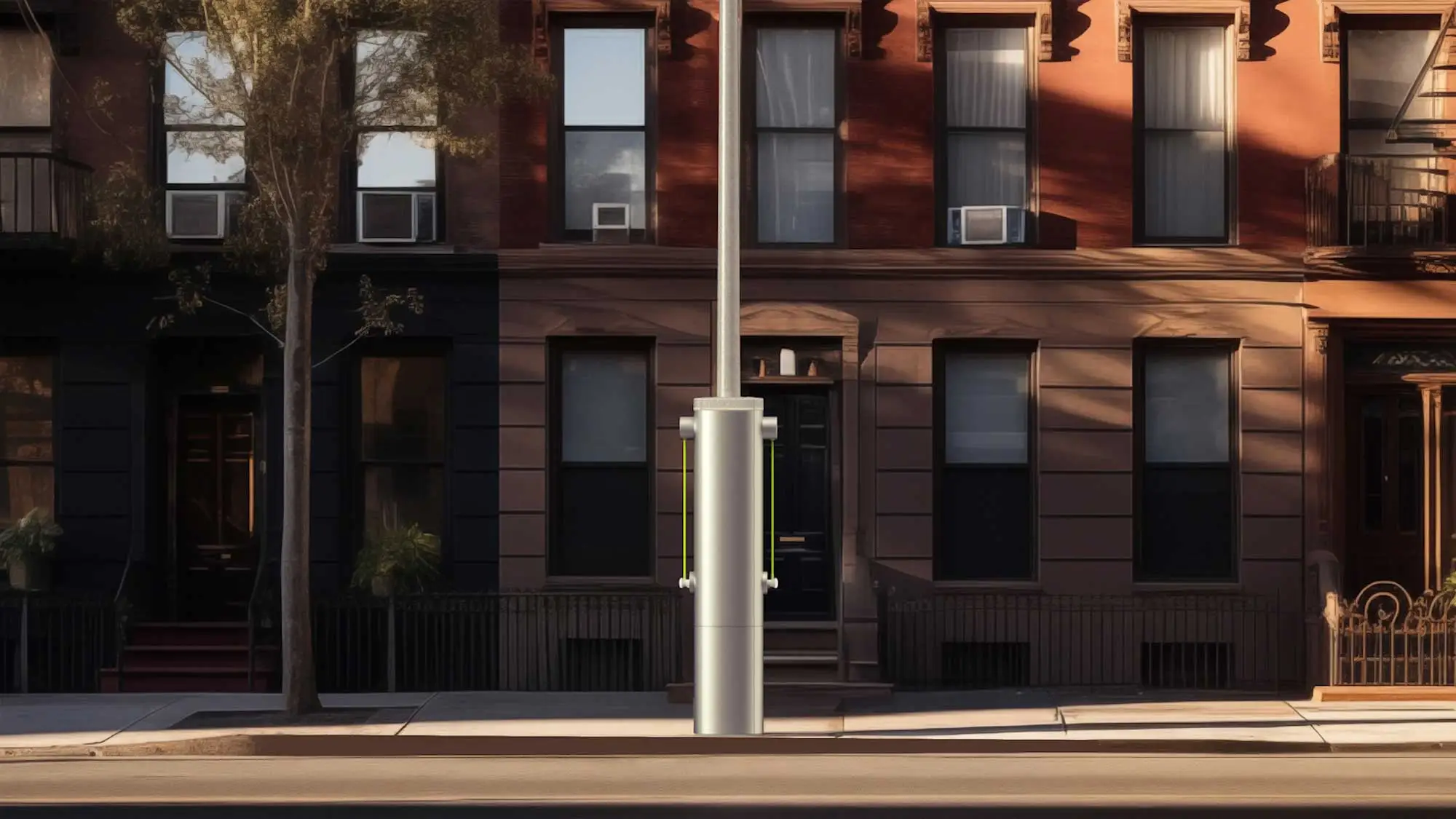Voltpost's charger stands curbside.