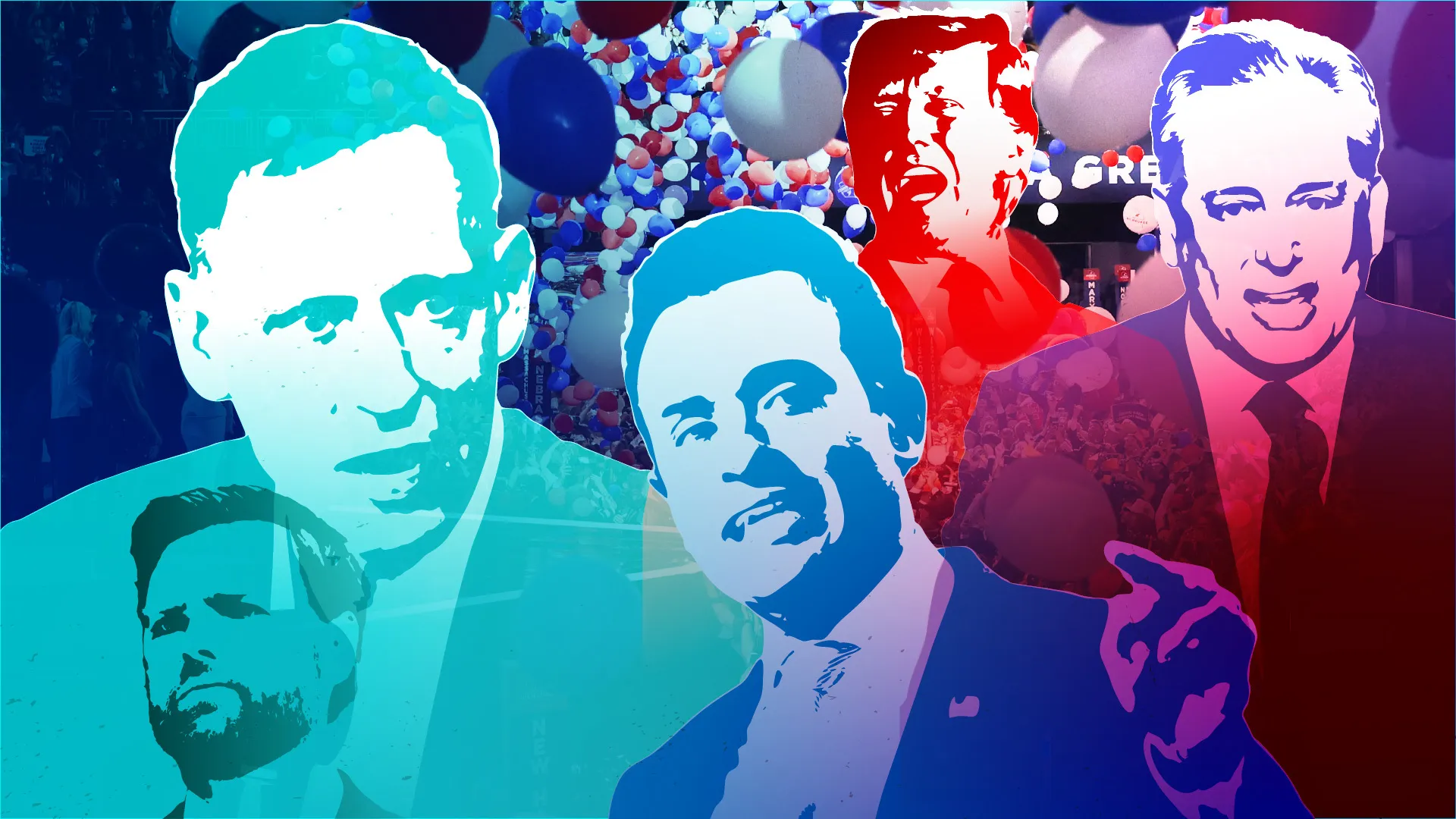 J.D. Vance, Peter Thiel, Vivek Ramaswamy, Donald Trump, David Sacks