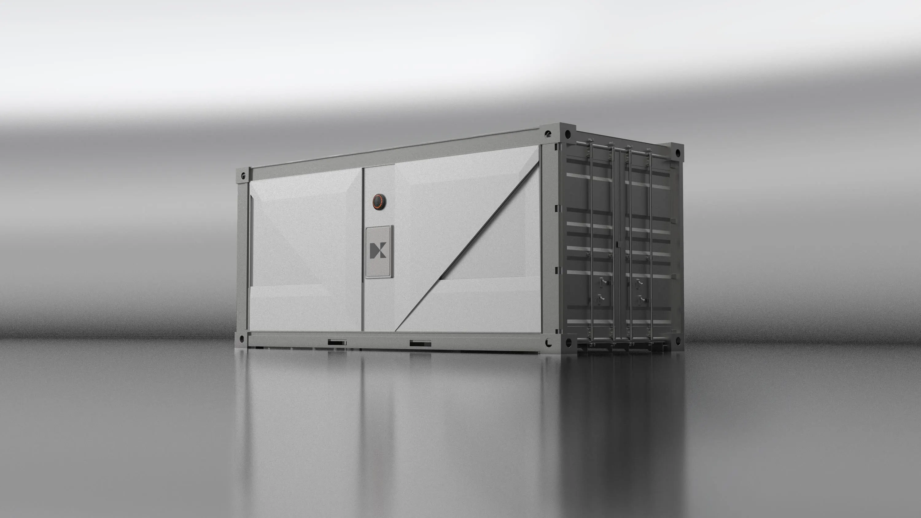A rendering shows Karman Industries containerized heat pump.