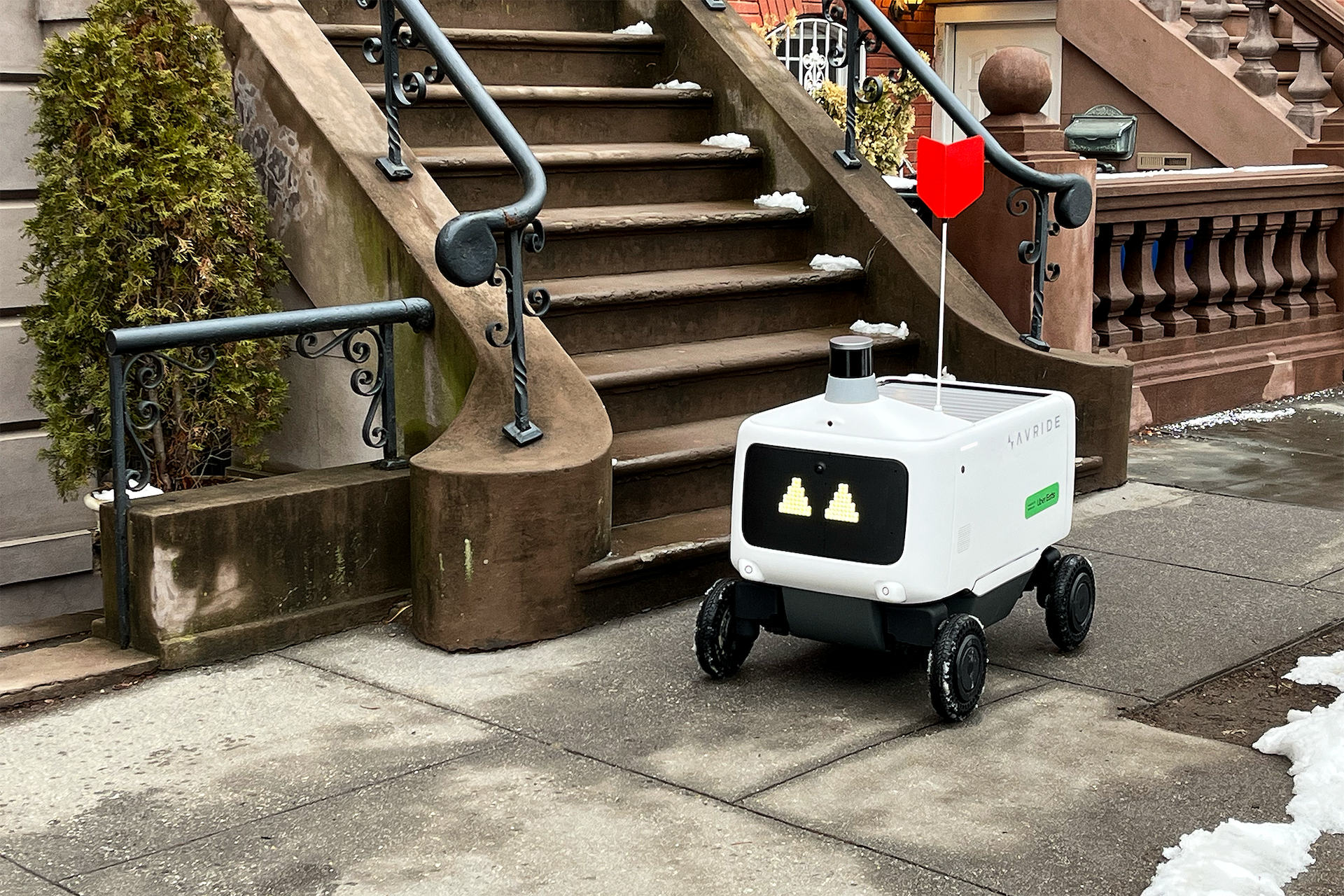 Avride Robot on sidewalk