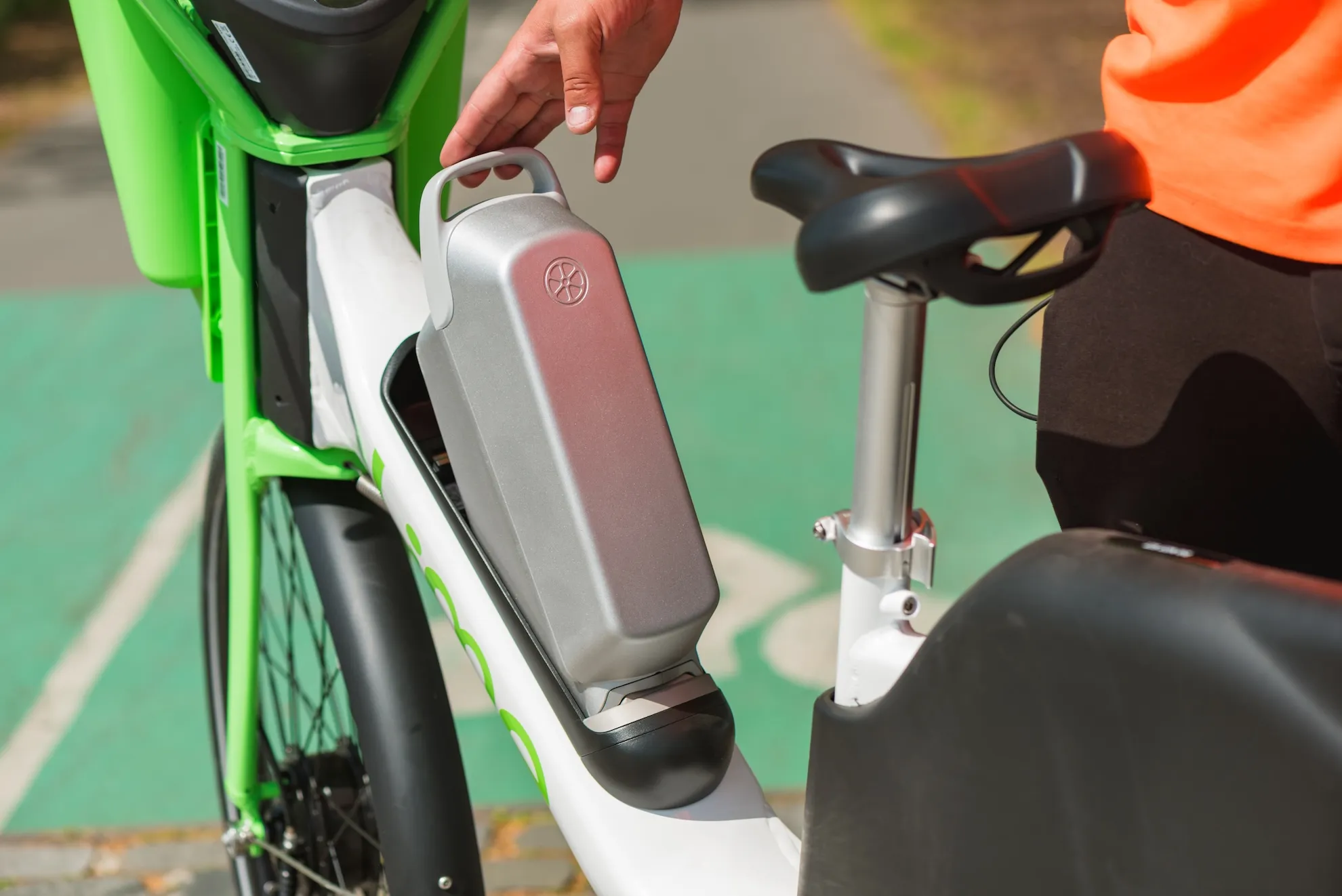 battery pack on Lime e-bike