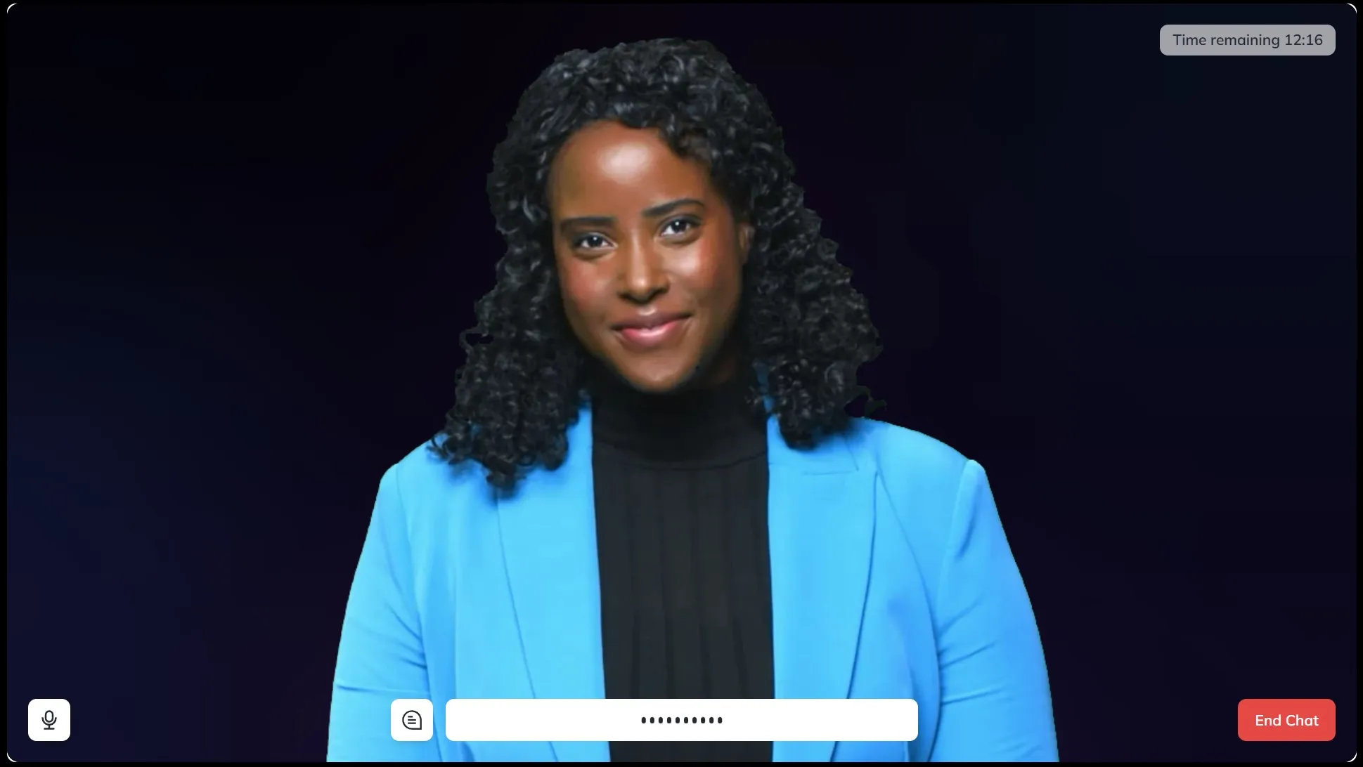 AI avatar representing Amina