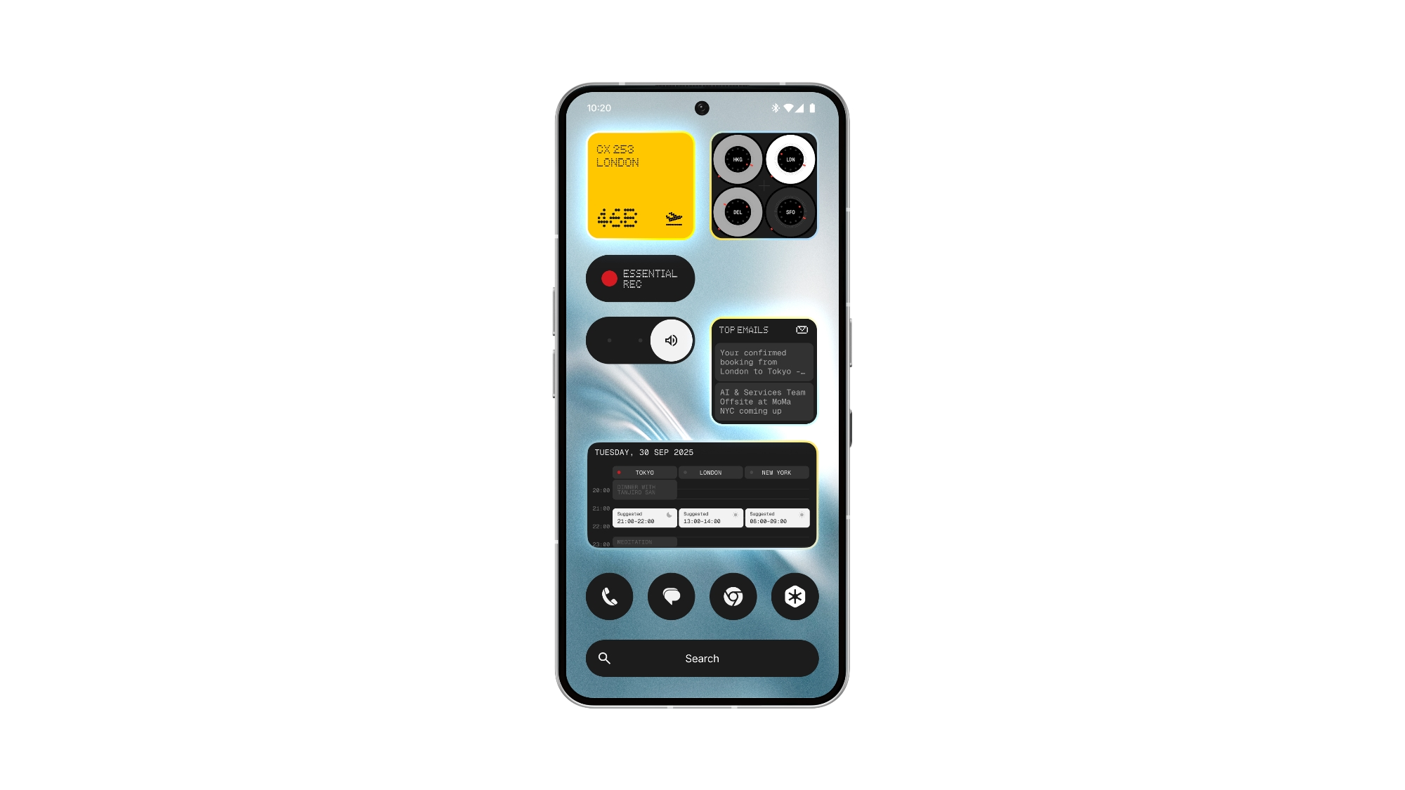 Carl's phone with Essential Apps
