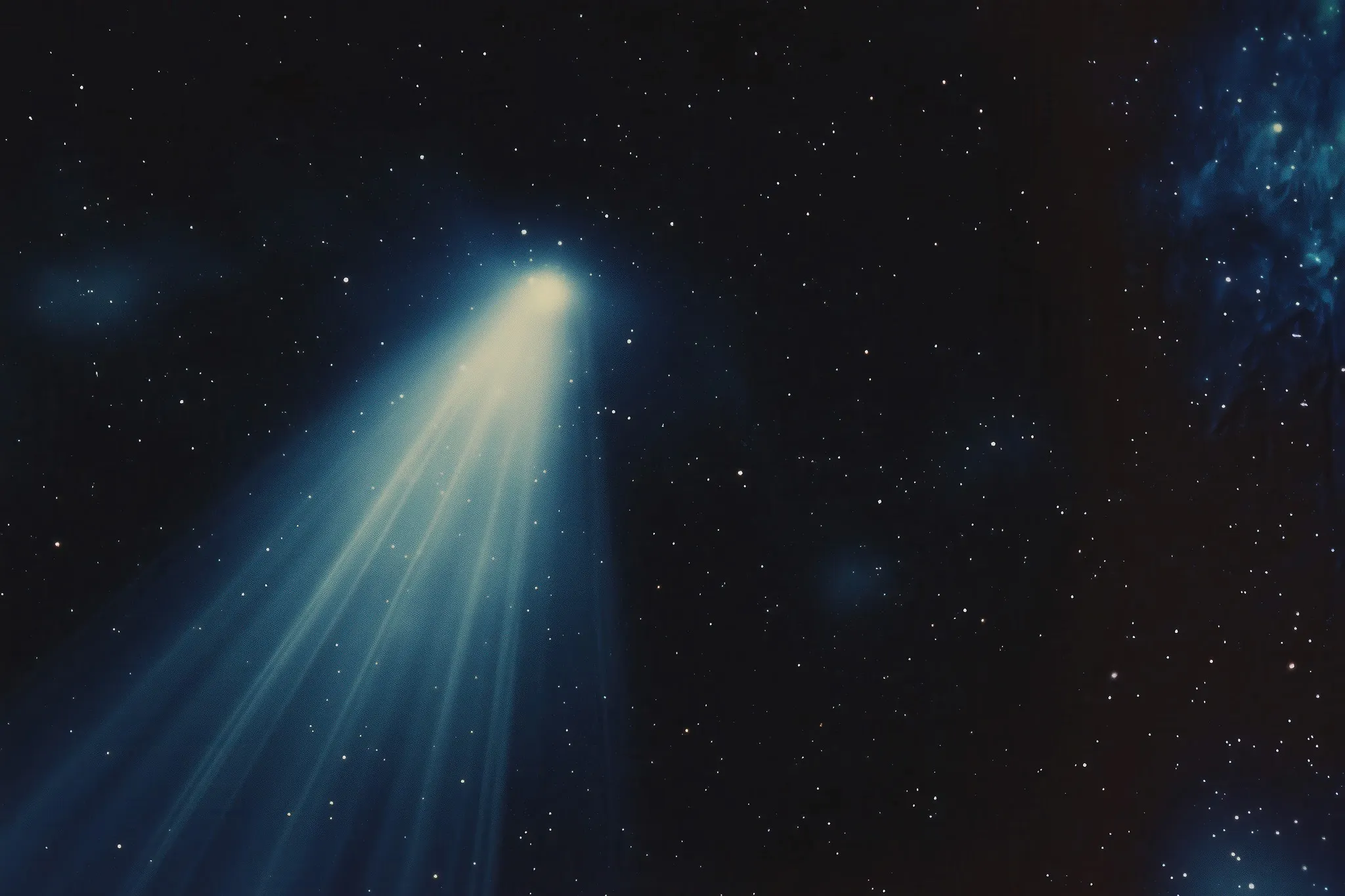 render of a comet shooting thru space