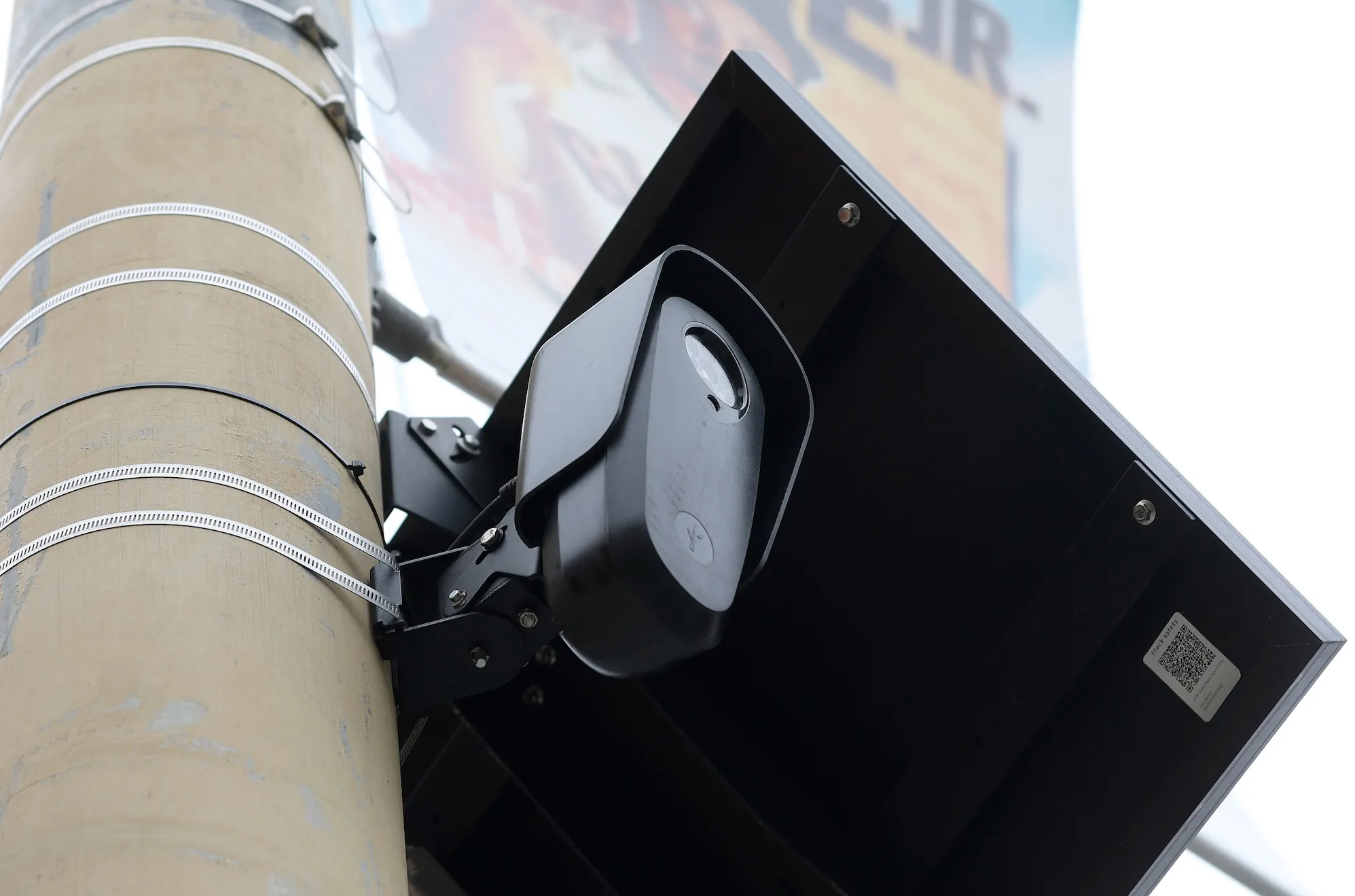a Flock license plate surveillance camera on a street pole in San Francisco.
