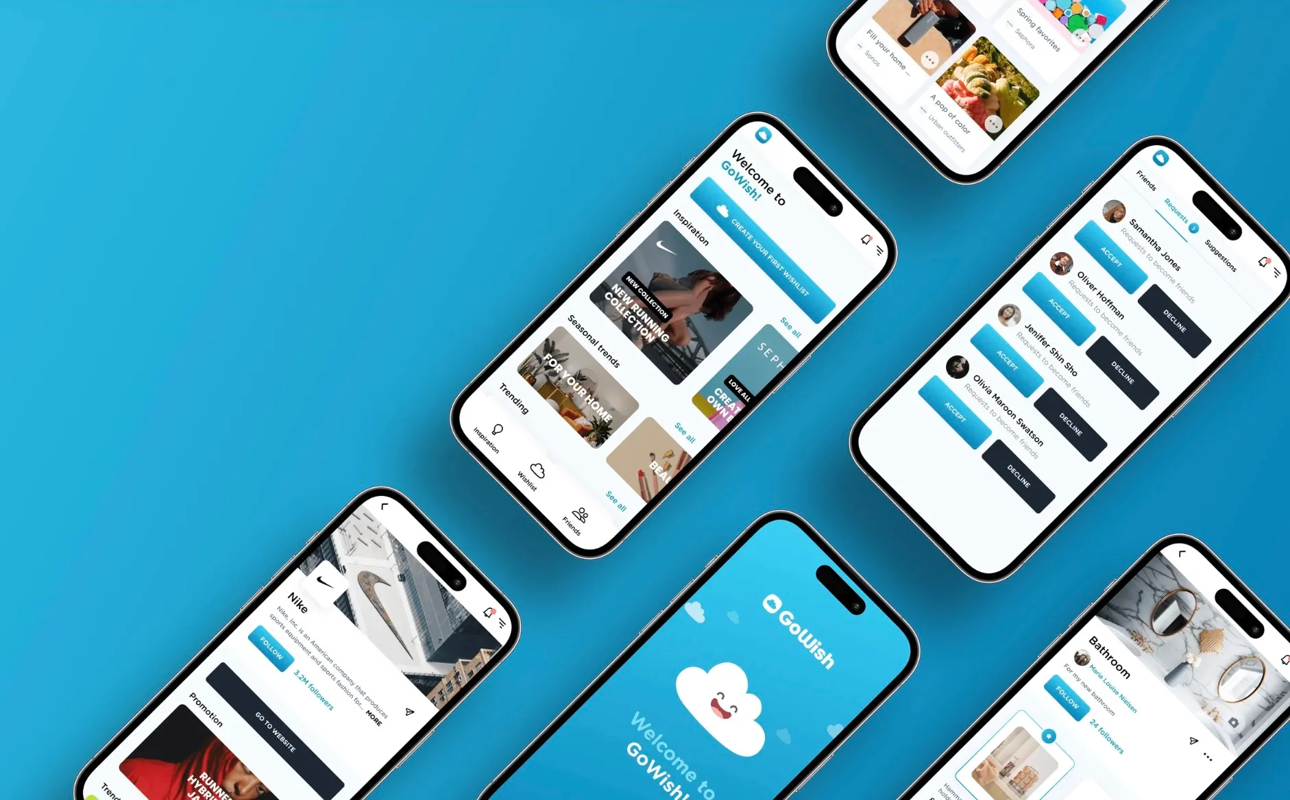 array of smartphones