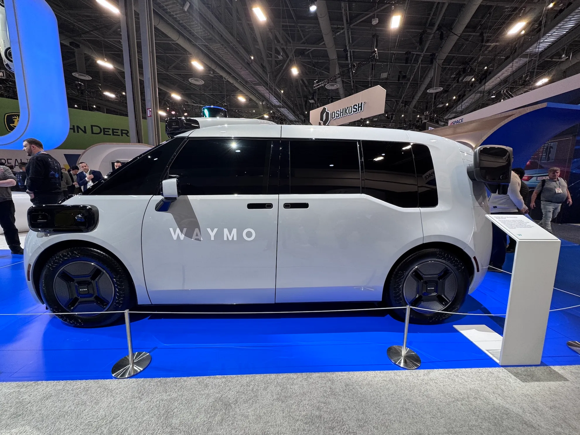 Waymo robotaxi on display at CES 2026