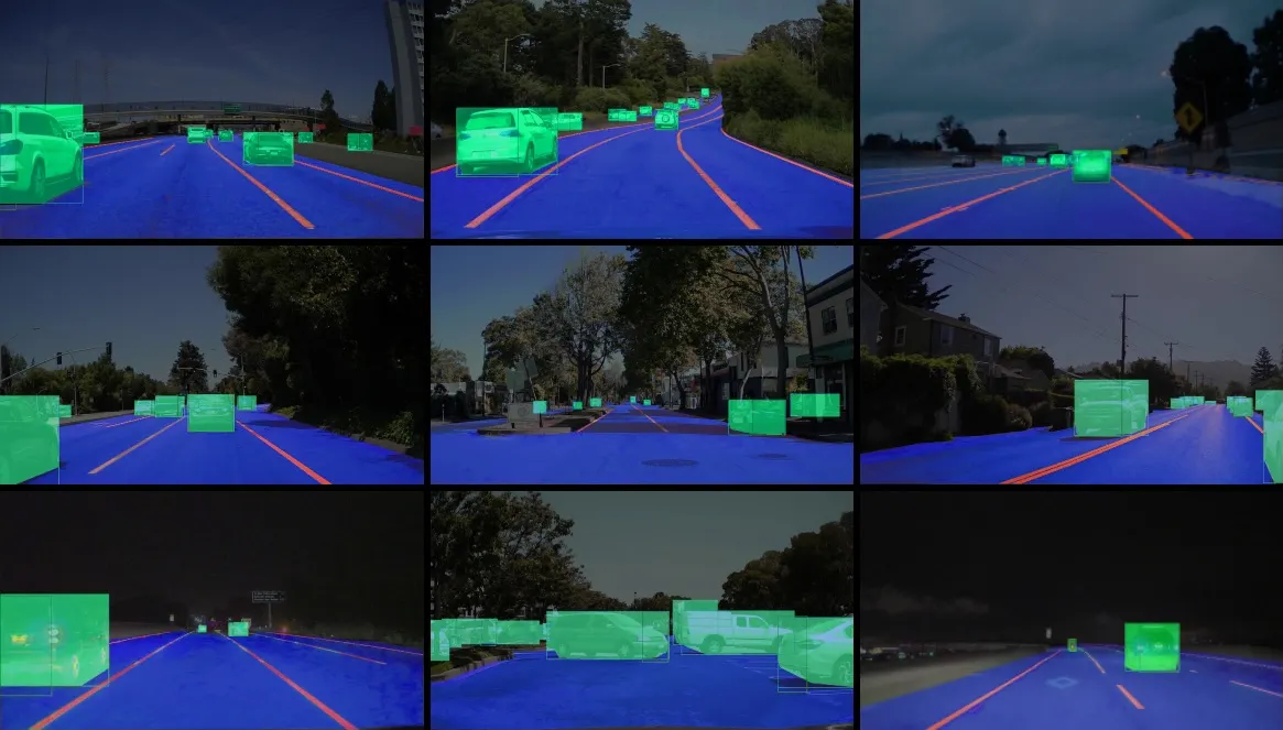 multiple screens tracking autonomous driving