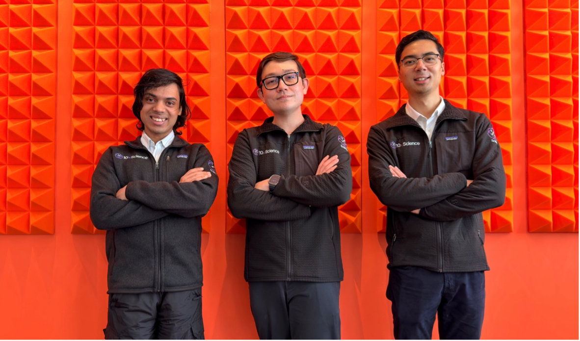 The co-founders of 10x Science: David Roberts, Andrew Reiter, and Vishnu Tejus.