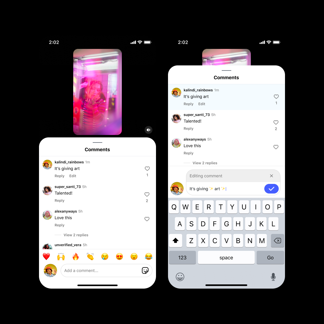 edit your Instagram comments