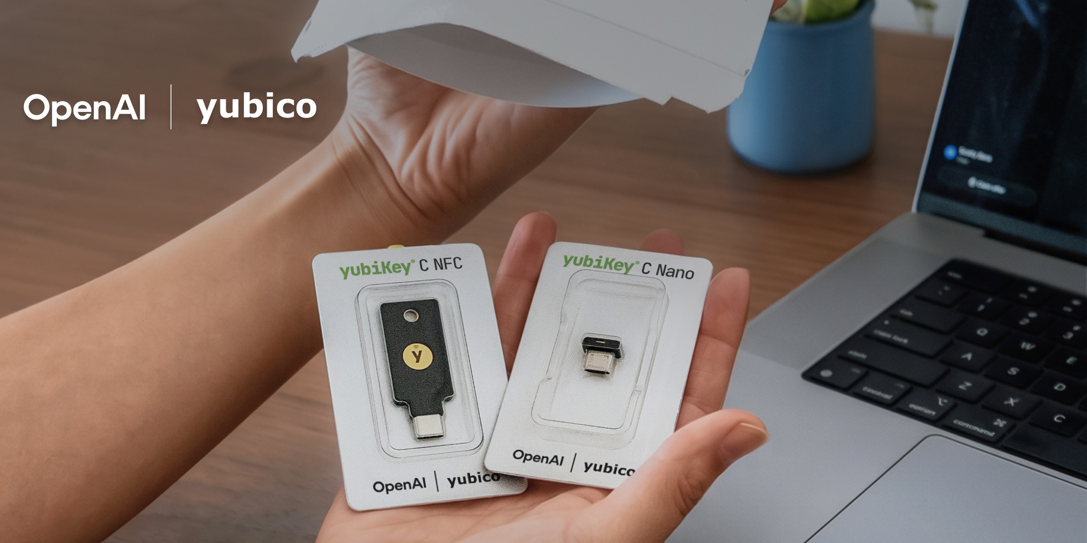 two packaged YubiKeys