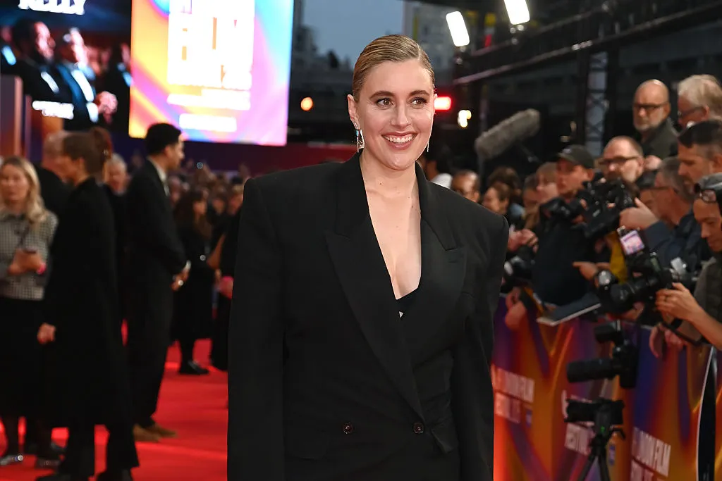 Greta Gerwig attends the Headline Gala screening of "Jay Kelly" during the 69th BFI London Film Festival at The Royal Festival Hall on October 10, 2025 in London, England.