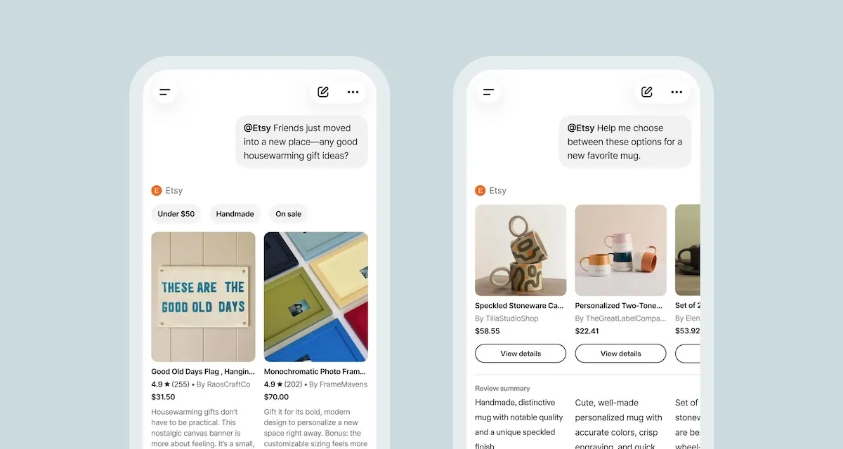Etsy on mobile